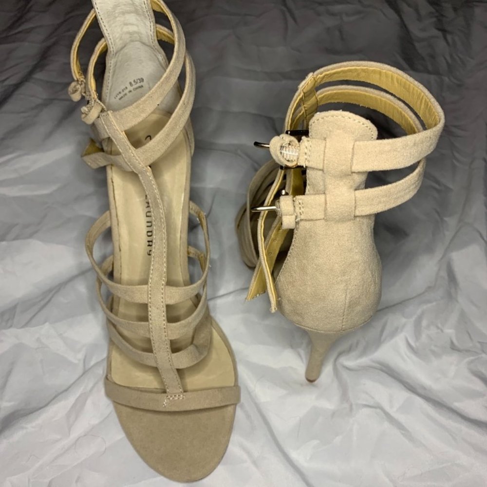 Chinese Laundry Tan Strappy Heels